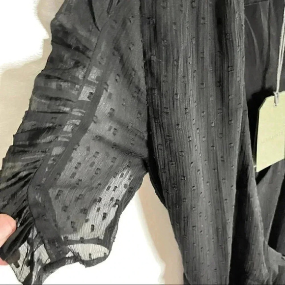 NEW All Saints Sienna Wrap Dress Black Minimalist Neutral Wedding Date Night LDB - Picture 5 of 7